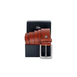 Leather World Men's Textured Genuine Leather Tan Belts-picture-26