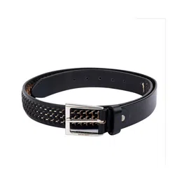 bacca bucci Men Black Textured Leather Belt-picture-10
