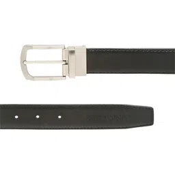 MUTAQINOTI Men Black & Brown Textured PU Reversible Formal Belt image 5