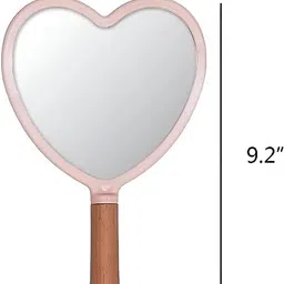 BANIRA Wood Hand Mirror Heart Shaped Handle Makeup Mirror, Small Cute Wooden Shaving Mirror with Single Side Hanging Hole, Travel Portable for Men Women (Heart) RANDOMCOLOR image 4