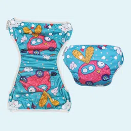 Polka Tots Reusable & Washable Car Print Baby Swim Diaper-image-50
