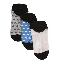 MUTAQINOTI Men Pack of 3 Assorted Patterned Ankle Length Antimicrobial Socks image 1