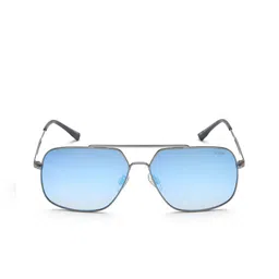 IDEE Men Blue Lens & Silver-Toned Square Sunglasses with Polarised Lens IDS2722C3SG image 2