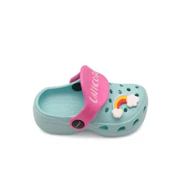 Flipside Unisex Kids Turquoise Blue & Pink Clogs image 3