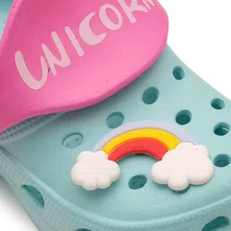 Flipside Unisex Kids Turquoise Blue & Pink Clogs image 4