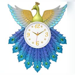 Attractionz Blue & Gold Toned Textured Round Contemporary Analogue Wall Clock-picture-48
