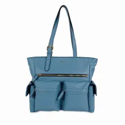 HIE Women Lisa Multi-Pocket Solid Structured Tote Bag-image-0