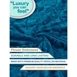 FABINALIV Teal Floral Single Bedsheet with Pillow Cover image 4