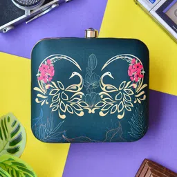 ARTKLIM Green & Pink Printed Box Clutch-picture-18