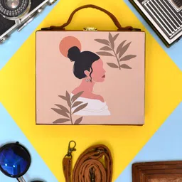 ARTKLIM Bun Woman Printed Suitcase Style Box Clutch image 1