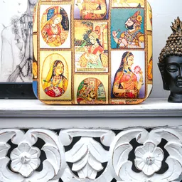 NR By Nidhi Rathi Yellow & Orange Printed Box Clutch image 1