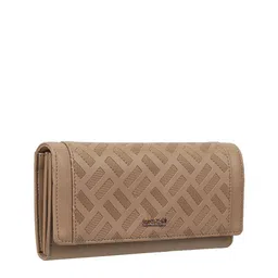 Mochi Women Beige Geometric Textured Two Fold Wallet image 2