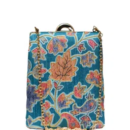 ARTKLIM Floral Printed Zari Brocade Box Clutch image 2