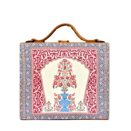 ARTKLIM Decorative Vase Printed Suitcase Style Box Clutch image 3