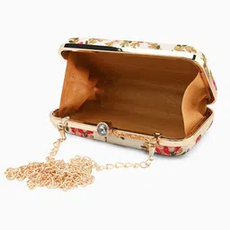 Anouk White Embroidered Box Clutch image 4