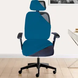 hotkei Airforce Blue Polyester Blend Solid 16x16 Inches Chair Covers (1 piece)-picture-19