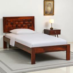 woodsworth from pepperfry Woodway Sheesham Wood Single Bed In Honey Oak Finish-picture-38