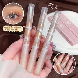 Gege Bear Magic Liquid High-Light Pen | Glitter Shimmer Stick for Eyes, Face & Body | Long-Lasting Waterproof Glow | Sparkly Makeup Pen for Dewy, Diamond-Like Finish (03#CHAMPAGNE, 2g) image 5