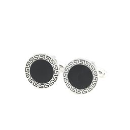 PELUCHE Silver-Toned & Black Enamel Cufflink-picture-37