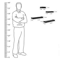 Home Sparkle Set of 4 Black Wall Shelves image 5