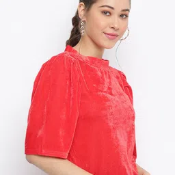 Mayra Red Velvet Top image 3