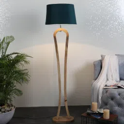 Montage Grey Iron Shade Club Floor Lamp With Wood Base By Sapphire image 1