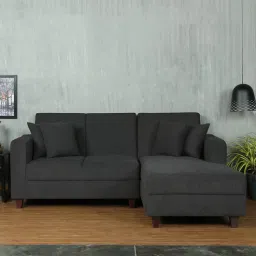 Alba LHS Sectional Sofa (2 + Lounger) in Charcoal Grey Colour-image-1