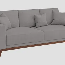 febonic Luca Fabric 3 Seater Sofa in Silver Grey Colour image 5