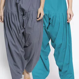 GRACIT Women Pack Of 2 Solid Cotton Salwars-picture-34