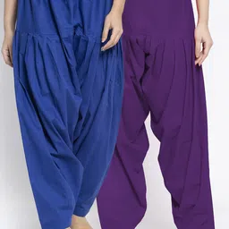 GRACIT Women Pack Of 2 Solid Loose-Fit Cotton Salwars-picture-36