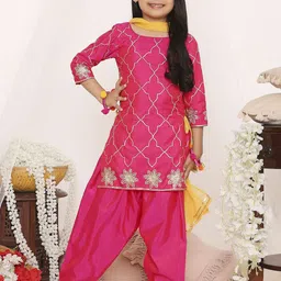KID1 Girls Embroidered Regular Gotta Patti Kurti with Salwar & With Dupatta-picture-21