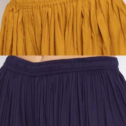 Clora Creation Women Pack of 2 Mustard Navy Blue  Solid Dhoti Salwar image 5