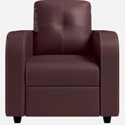 godrej interio Tycoon Synthetic Leather 1 Seater Sofa in Burgandy Colour image 5