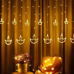 wens Diya Shaped 3 Mtrs LED String Light (Warm White-12 LEDs) image 1