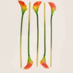 casacraft from pepperfry Orange Polyester Artificial Callalily Flower image 2