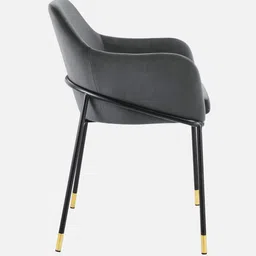 casacraft from pepperfry Modde Velvet Dining Chair In Grey Colour image 4