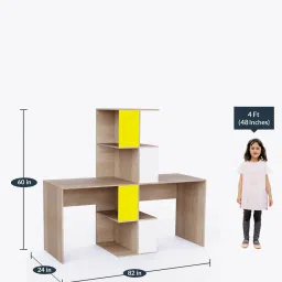 boingg! - a happy start Double Trouble Kids Study Table in Oak Finish image 3