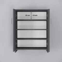 specialitypanels Ella Wood 2 Shoe Cabinet in Slate Grey Finish image 4