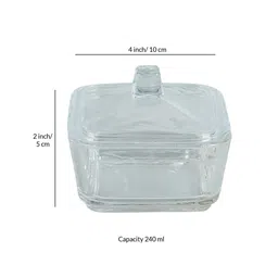 ceradeco (Set of 4) 240ml Dry Fruit Glass Serving Bowl Bowls with Wooden Tray image 2