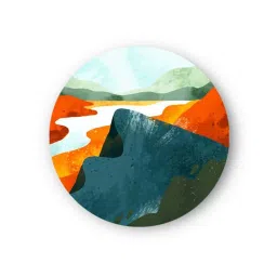 Round Multicolour On The Mountain Edge Art Print By The Artment image 2