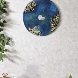 disoo fashions Peacock Blue Colour Engineered Wood 15 Inch Peacock Wall Art With 3D Clay Work-picture-24