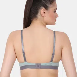 Amour Secret Black & Blue Floral Bra Full Coverage Lightly Padded image 5