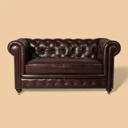 three sixty Chesterfield Leather Two Seater Sofa in Brown Colour-picture-19