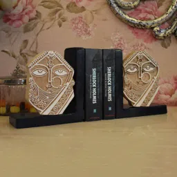 rhapsodically made Lady Faced Black Engineered Wood Bookend-picture-31