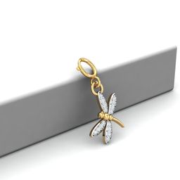 KUBERBOX 18KT Gold Dragonfly Pendant - 0.41gm-picture-19