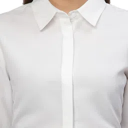 priase b Women’s Regular Fit Spread Collar Solid Polycotton Shirt - Perfect for Formal and Casual Occasions image 3