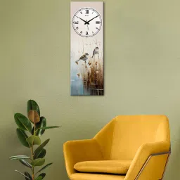 olive tree Birds 8 Inches Stylish Wooden Clock image 1