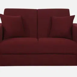 woodsworth from pepperfry Alba Fabric 2 Seater Sofa In Garnet Red Colour image 5