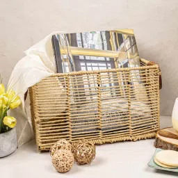 the 7th dekor Weave Natural Brown Jute Magazine Organizer image 1