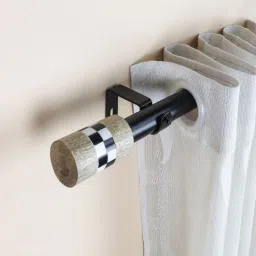 the decor mart Beige Iron 48 - 88 Inches Expandable Curtain Rod with Accessories-picture-35